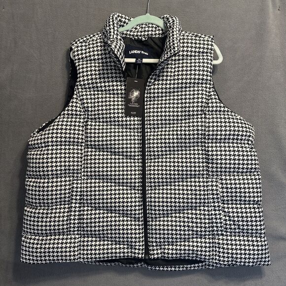 Lands' End Jackets & Blazers - Lands' End Houndstooth Puffer Vest